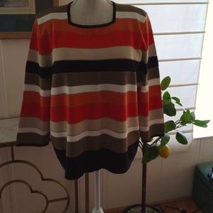 NWOT alfred dunner Design Multicolor stripped Top